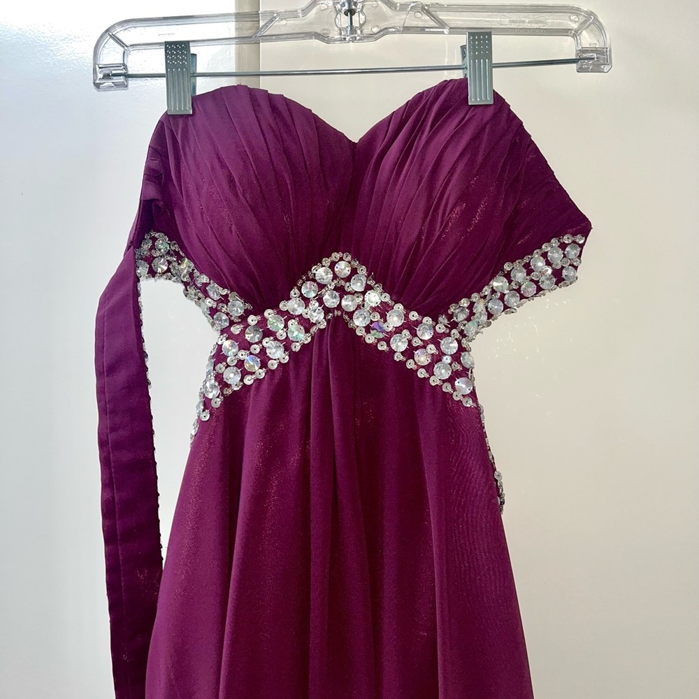Strapless Beaded Prom Dress